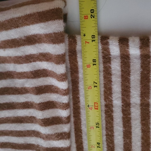 Madewell Stripe-Play Smithe Sweater Size XXS Coziest Yarn Brown White Orange - Picture 8 of 9